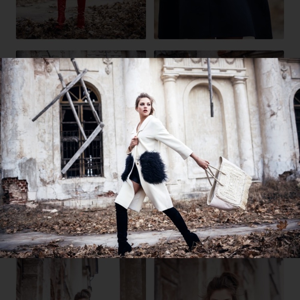 Bella Potemkina Wool-blend Black Coat with Fur - Picture 3 of 13